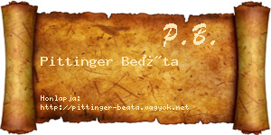 Pittinger Beáta névjegykártya