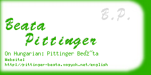 beata pittinger business card